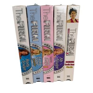 NWT The FIRM Body Sculpting System 5 VHS Tape Set Multicolor Y2K Retro Fitness